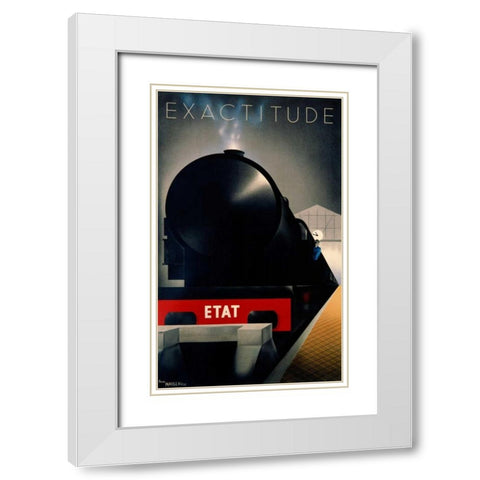 Exactitude White Modern Wood Framed Art Print with Double Matting by Fix-Masseau, Pierre