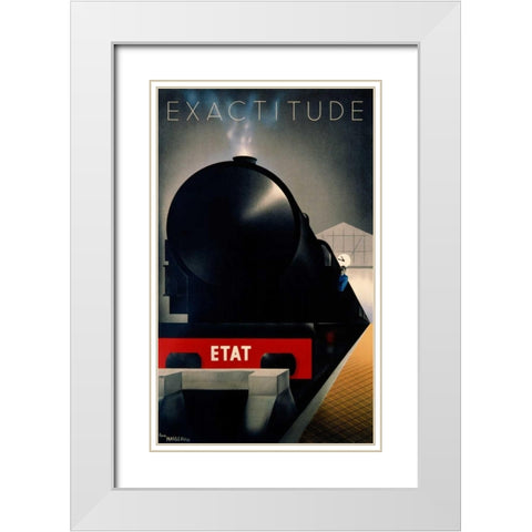 Exactitude White Modern Wood Framed Art Print with Double Matting by Fix-Masseau, Pierre