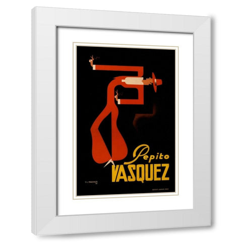 Pepito Vasquez White Modern Wood Framed Art Print with Double Matting by De Madrazo, Tito Livio