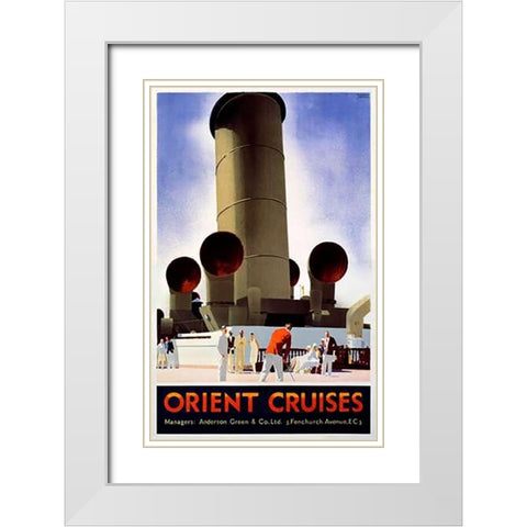 Orient Cruises White Modern Wood Framed Art Print with Double Matting by Johnson, Andrew