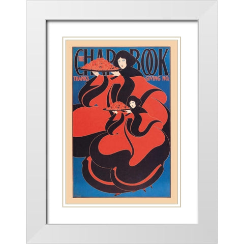 The Chap Book: Thanksgiving, 1895 White Modern Wood Framed Art Print with Double Matting by Bradley, William H.