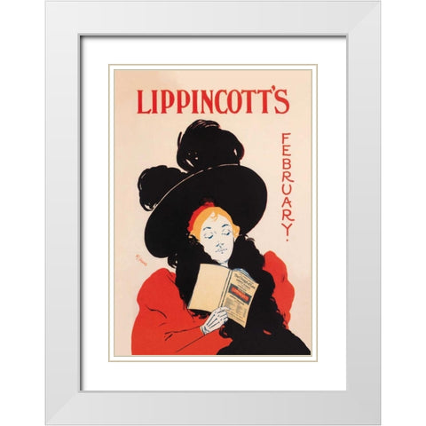 Lippincotts, February 1895, 1895 White Modern Wood Framed Art Print with Double Matting by Carqueville, William L.