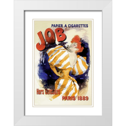 Job, 1889 White Modern Wood Framed Art Print with Double Matting by Cheret, Jules