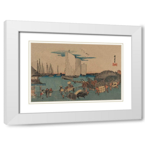 Okido at Takanawa (Takanawa okido no zu), 1832 White Modern Wood Framed Art Print with Double Matting by Hiroshige, Ando