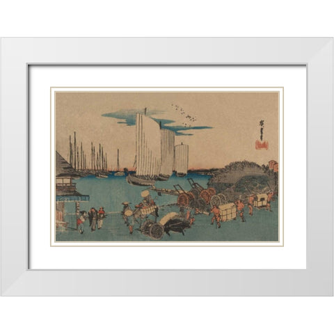 Okido at Takanawa (Takanawa okido no zu), 1832 White Modern Wood Framed Art Print with Double Matting by Hiroshige, Ando