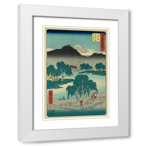 Goyu, 1855 White Modern Wood Framed Art Print with Double Matting by Hiroshige, Ando