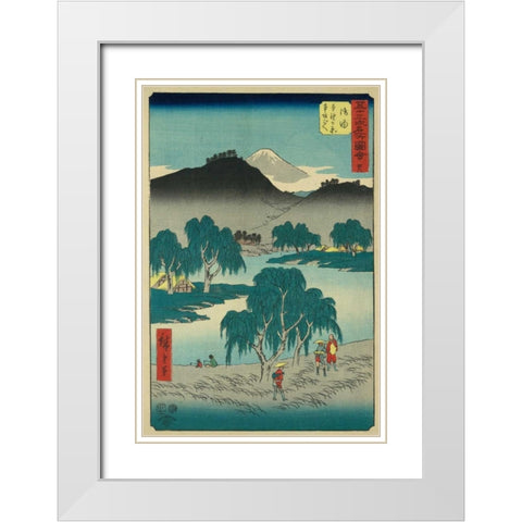 Goyu, 1855 White Modern Wood Framed Art Print with Double Matting by Hiroshige, Ando