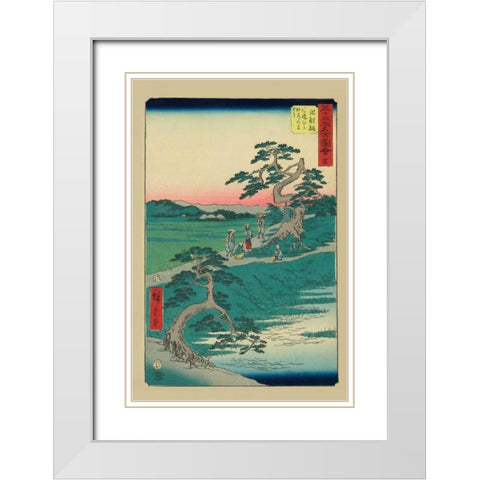 Chiryu, 1855 White Modern Wood Framed Art Print with Double Matting by Hiroshige, Ando