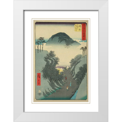 Okabe, 1855 White Modern Wood Framed Art Print with Double Matting by Hiroshige, Ando