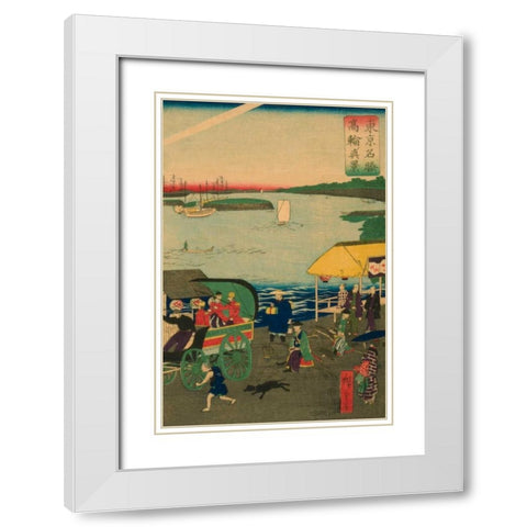 Famous places in Tokyo: real view of Takanawa (Tokyo meisho Takanawa no shinkei) #3, 1870 White Modern Wood Framed Art Print with Double Matting by Hiroshige, Utagawa