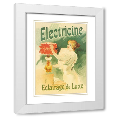 Electricine, Luxury Lighting, 1895 White Modern Wood Framed Art Print with Double Matting by Lefevre, Lucien