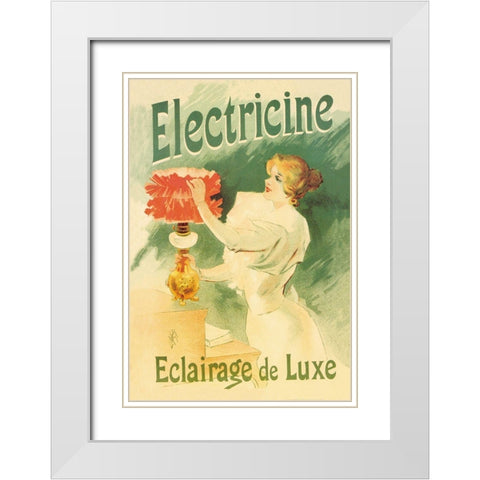 Electricine, Luxury Lighting, 1895 White Modern Wood Framed Art Print with Double Matting by Lefevre, Lucien