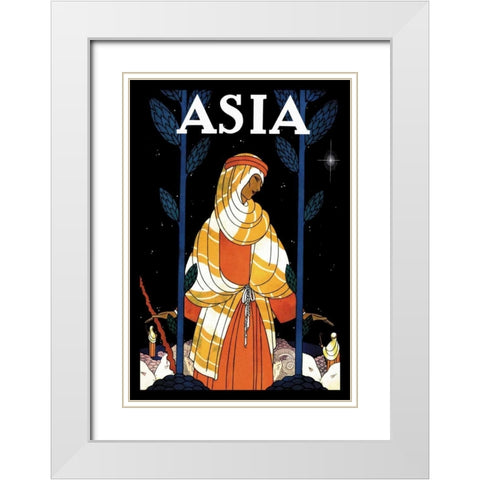 Palestine - Starlight with Title, 1925 White Modern Wood Framed Art Print with Double Matting by McIntosh, Frank