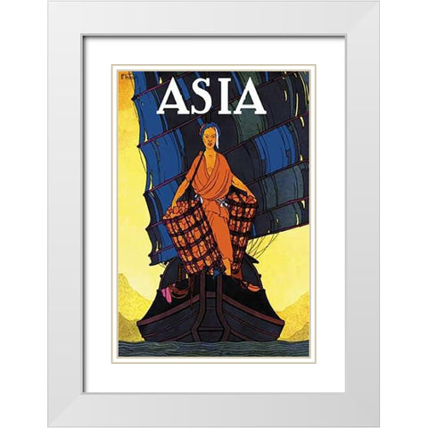 Chin Cargoes - with Title, 1925 White Modern Wood Framed Art Print with Double Matting by McIntosh, Frank