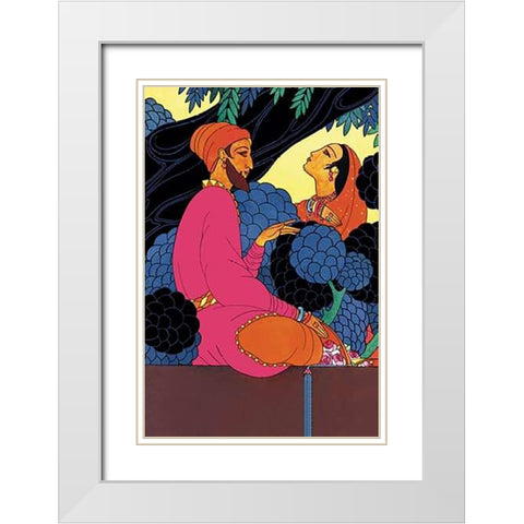 Persian Garden, 1925 White Modern Wood Framed Art Print with Double Matting by McIntosh, Frank