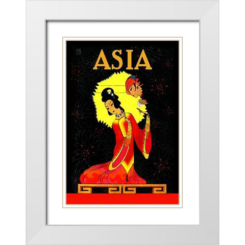 The Princess Badoura with Title, 1926 White Modern Wood Framed Art Print with Double Matting by McIntosh, Frank