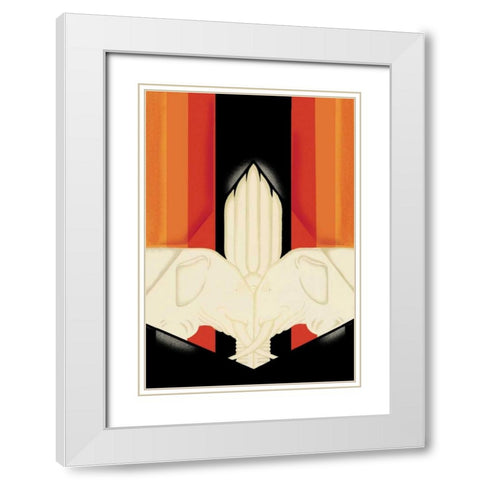 The Ivory Elephants, 1927 White Modern Wood Framed Art Print with Double Matting by McIntosh, Frank