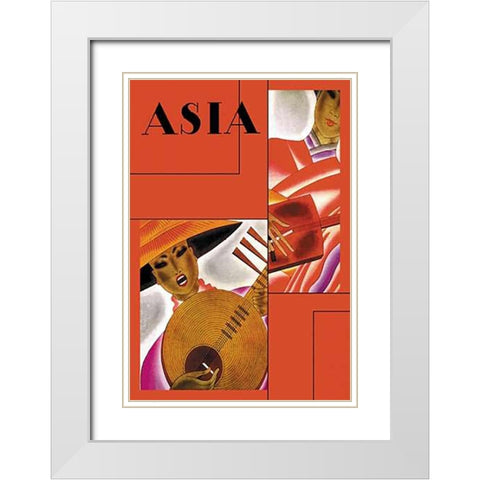 Japanese InstMapsent Player with Title, 1931 White Modern Wood Framed Art Print with Double Matting by McIntosh, Frank