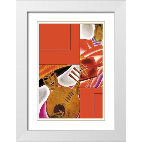 Japanese InstMapsent Player, 1931 White Modern Wood Framed Art Print with Double Matting by McIntosh, Frank