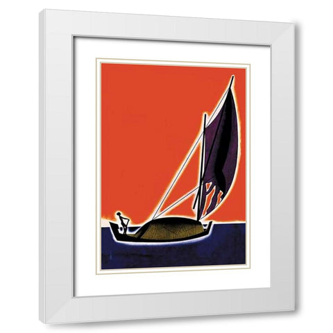 On One of the Seven Seas, 1931 White Modern Wood Framed Art Print with Double Matting by McIntosh, Frank