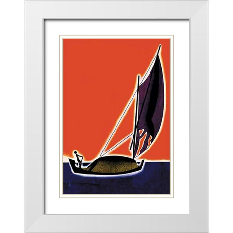 On One of the Seven Seas, 1931 White Modern Wood Framed Art Print with Double Matting by McIntosh, Frank