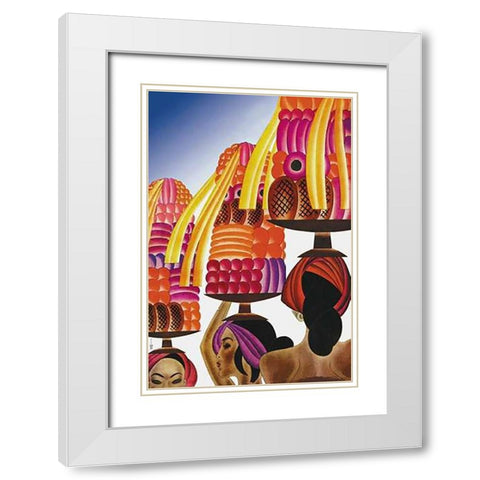 The Balinese Go Templewards, 1931 White Modern Wood Framed Art Print with Double Matting by McIntosh, Frank