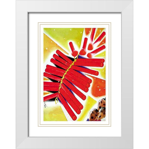 Chinese Fire Crackers, 1932 White Modern Wood Framed Art Print with Double Matting by McIntosh, Frank