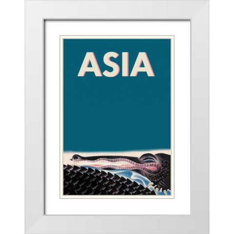 Crocodile, 1933 White Modern Wood Framed Art Print with Double Matting by McIntosh, Frank