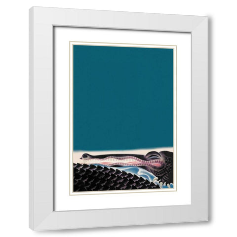 Crocodile, 1933 White Modern Wood Framed Art Print with Double Matting by McIntosh, Frank