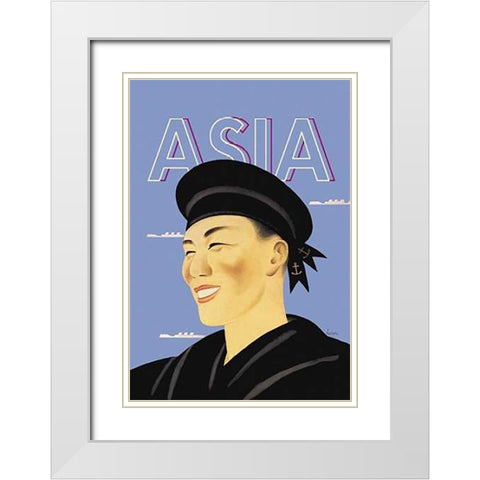 Japanese Sailor, 1935 White Modern Wood Framed Art Print with Double Matting by McIntosh, Frank