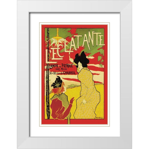 LEclatante - The Brilliant Lamp, 1895 White Modern Wood Framed Art Print with Double Matting by Robbe, Manuel