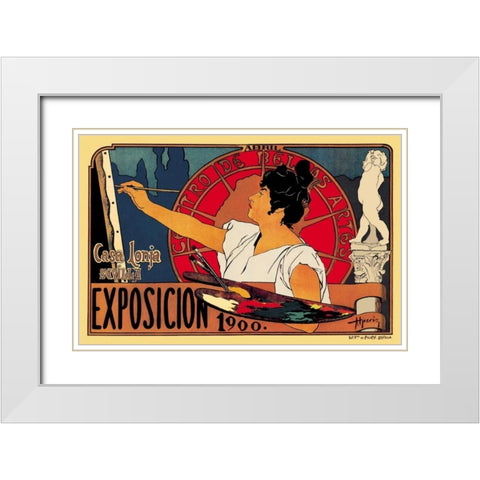 Centro de las Bellas Artes Exposicion 1900, 1900 White Modern Wood Framed Art Print with Double Matting by Unknown