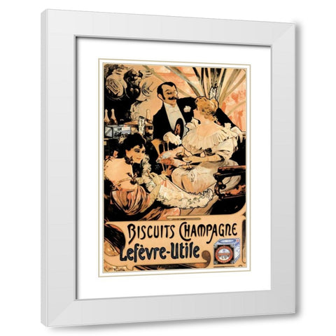 Biscuits Champagne White Modern Wood Framed Art Print with Double Matting by Unknown