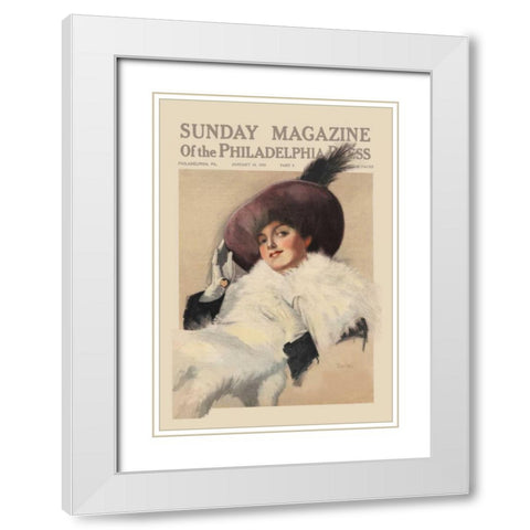 Sunday Magazine of the Philadelphia Press White Modern Wood Framed Art Print with Double Matting by Unknown