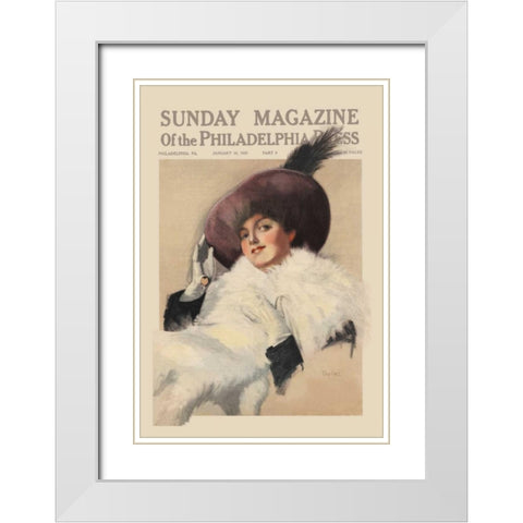 Sunday Magazine of the Philadelphia Press White Modern Wood Framed Art Print with Double Matting by Unknown