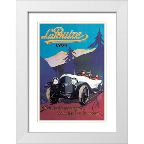LaBuize White Modern Wood Framed Art Print with Double Matting by Unknown