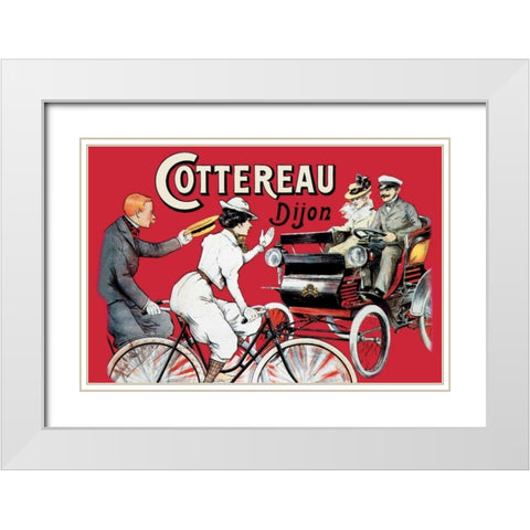 Cottereau Dijon White Modern Wood Framed Art Print with Double Matting by Unknown