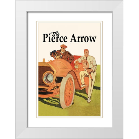 The Pierce-Arrow White Modern Wood Framed Art Print with Double Matting by Unknown