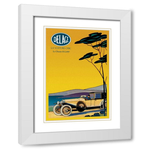 Delage - Out for a Drive White Modern Wood Framed Art Print with Double Matting by Unknown