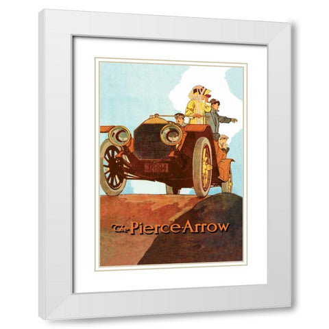 Sightseeing from the Pierce-Arrow White Modern Wood Framed Art Print with Double Matting by Unknown