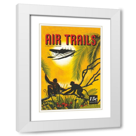 Seaplane Over the Tropics White Modern Wood Framed Art Print with Double Matting by Unknown