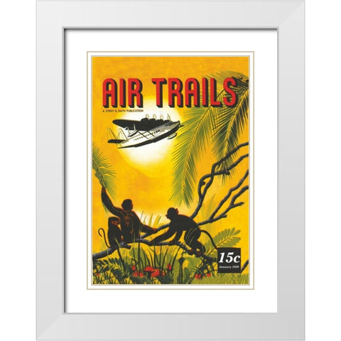 Seaplane Over the Tropics White Modern Wood Framed Art Print with Double Matting by Unknown