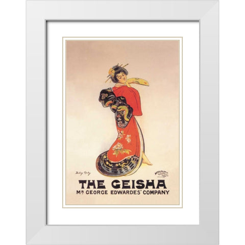 The Geisha: Mr. George Edwardes  Company White Modern Wood Framed Art Print with Double Matting by Unknown