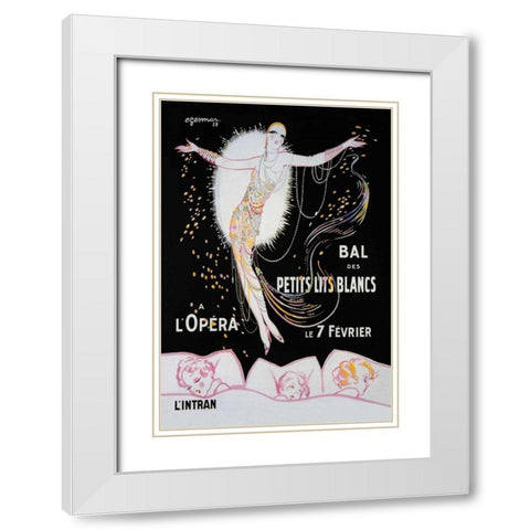 Dance of the Little White Lights White Modern Wood Framed Art Print with Double Matting by Unknown