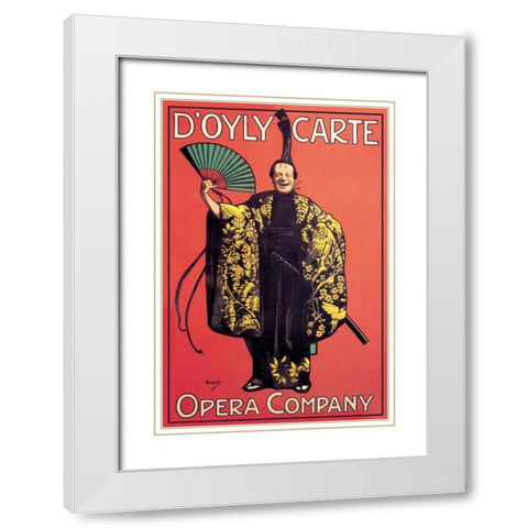D Oyly Carte Opera Company (Asian Costume) White Modern Wood Framed Art Print with Double Matting by Unknown