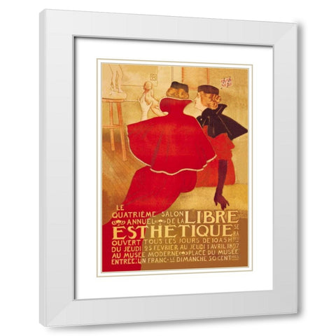 La Libre Esthetique White Modern Wood Framed Art Print with Double Matting by Van Rysselberghe, Theodore