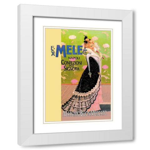 Confezioni per Signora, 1898 White Modern Wood Framed Art Print with Double Matting by Villa, Aleardo