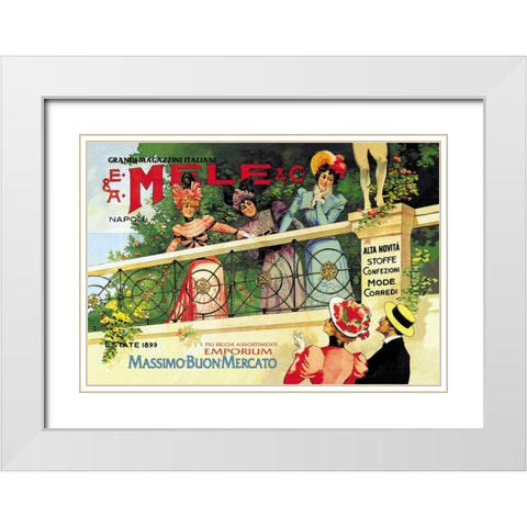 The Great Italian Store and Emporium, E. A. Mele, 1898 White Modern Wood Framed Art Print with Double Matting by Villa, Aleardo