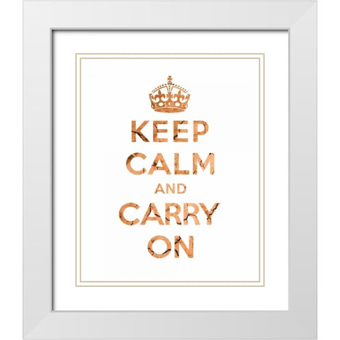 Keep Calm and Carry On - Texture II White Modern Wood Framed Art Print with Double Matting by The British Ministry of Information