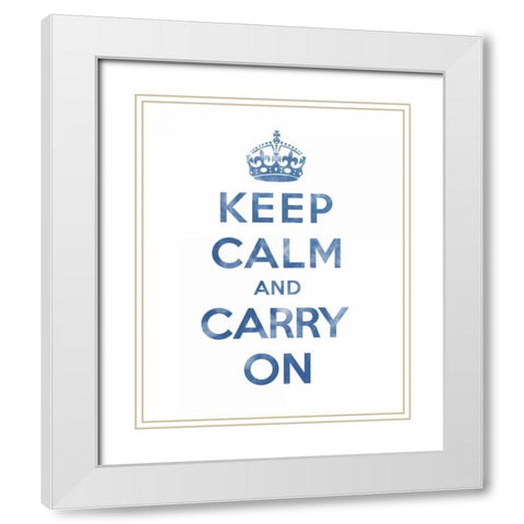 Keep Calm and Carry On - Texture III White Modern Wood Framed Art Print with Double Matting by The British Ministry of Information